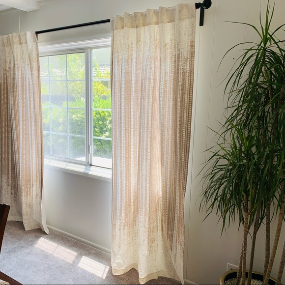 West Elm Echo Print Gold Dust Curtains - Picture 3 of 6